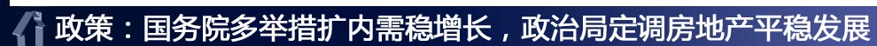 ：政策：國務(wù)院多舉措擴(kuò)內(nèi)需穩(wěn)增長，政治局定調(diào)房地產(chǎn)平穩(wěn)發(fā)展